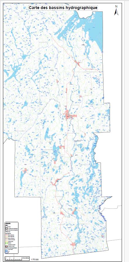 Bassins versants des lacs 1 75000