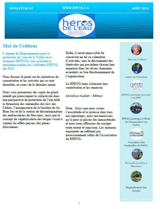 Infolettre Aout 2025-FR